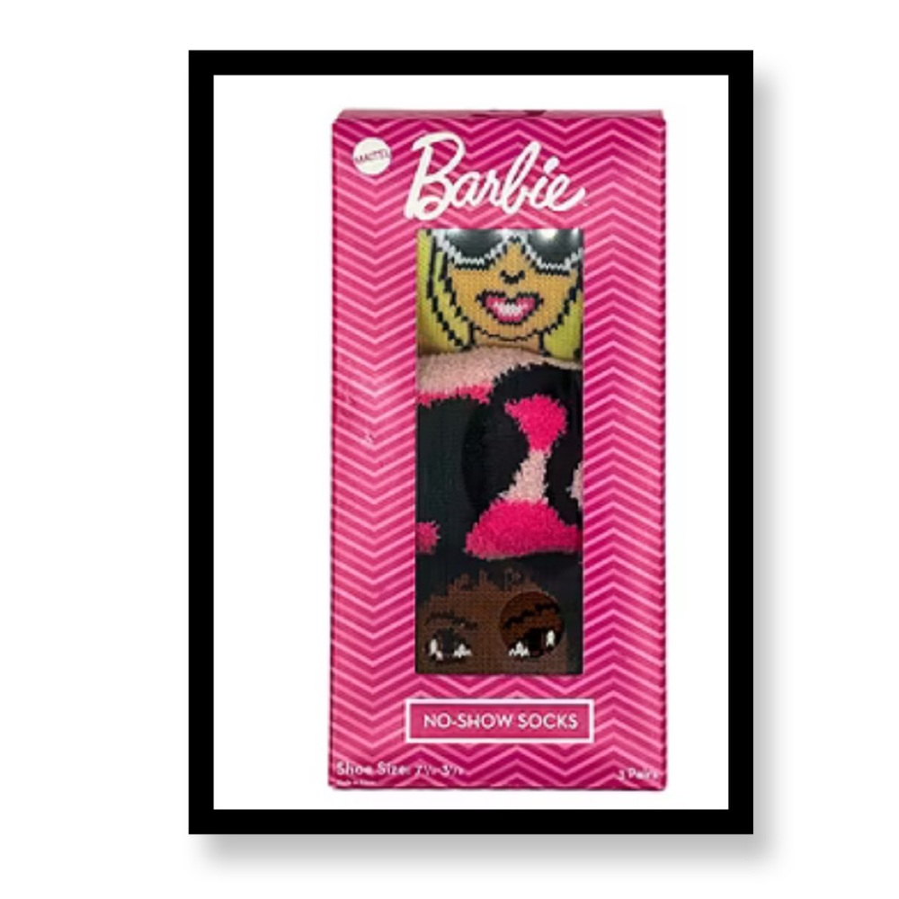 NWT Barbie Pink and Black No-Show Socks